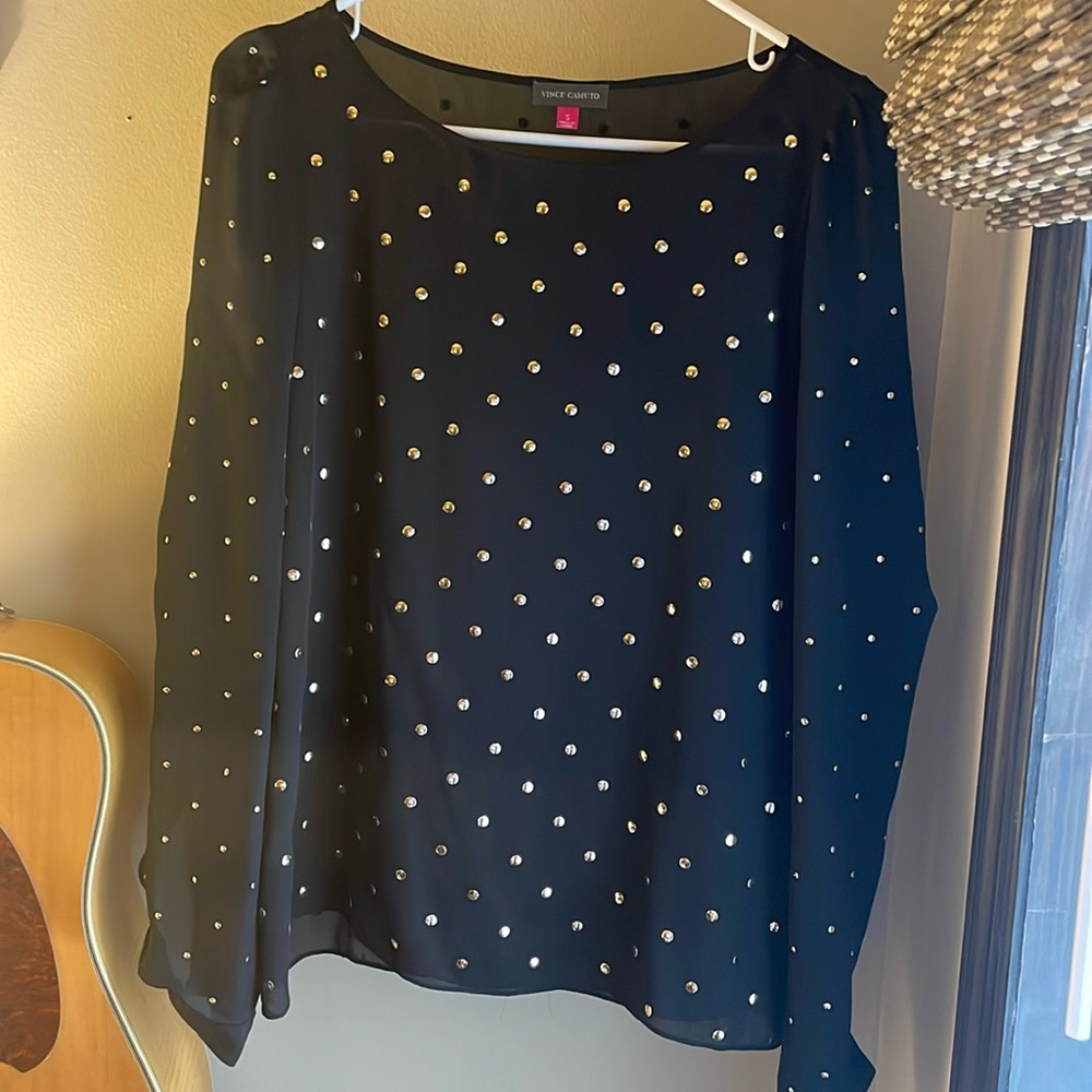 Black and gold vince camuto blouse size S